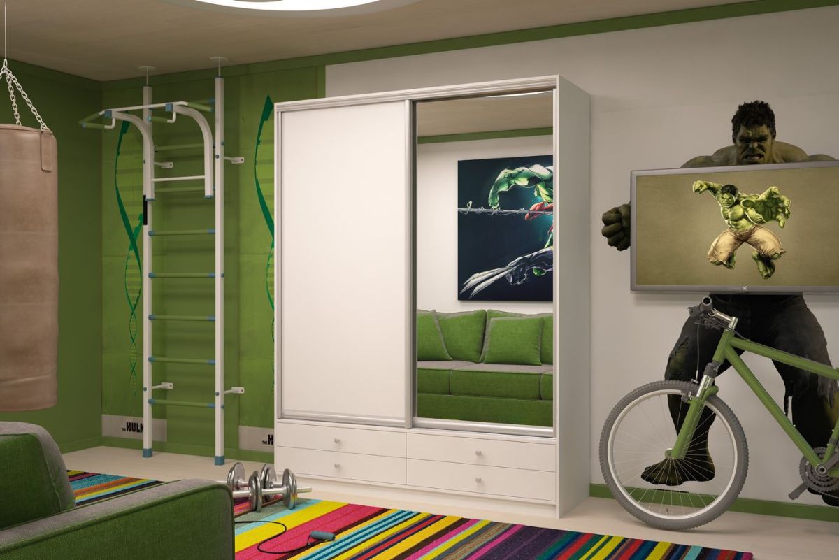 Шкаф-купе Ольга 1900 ЛДСП+Зеркало (ЛДСП 1 кат.) | фото 5