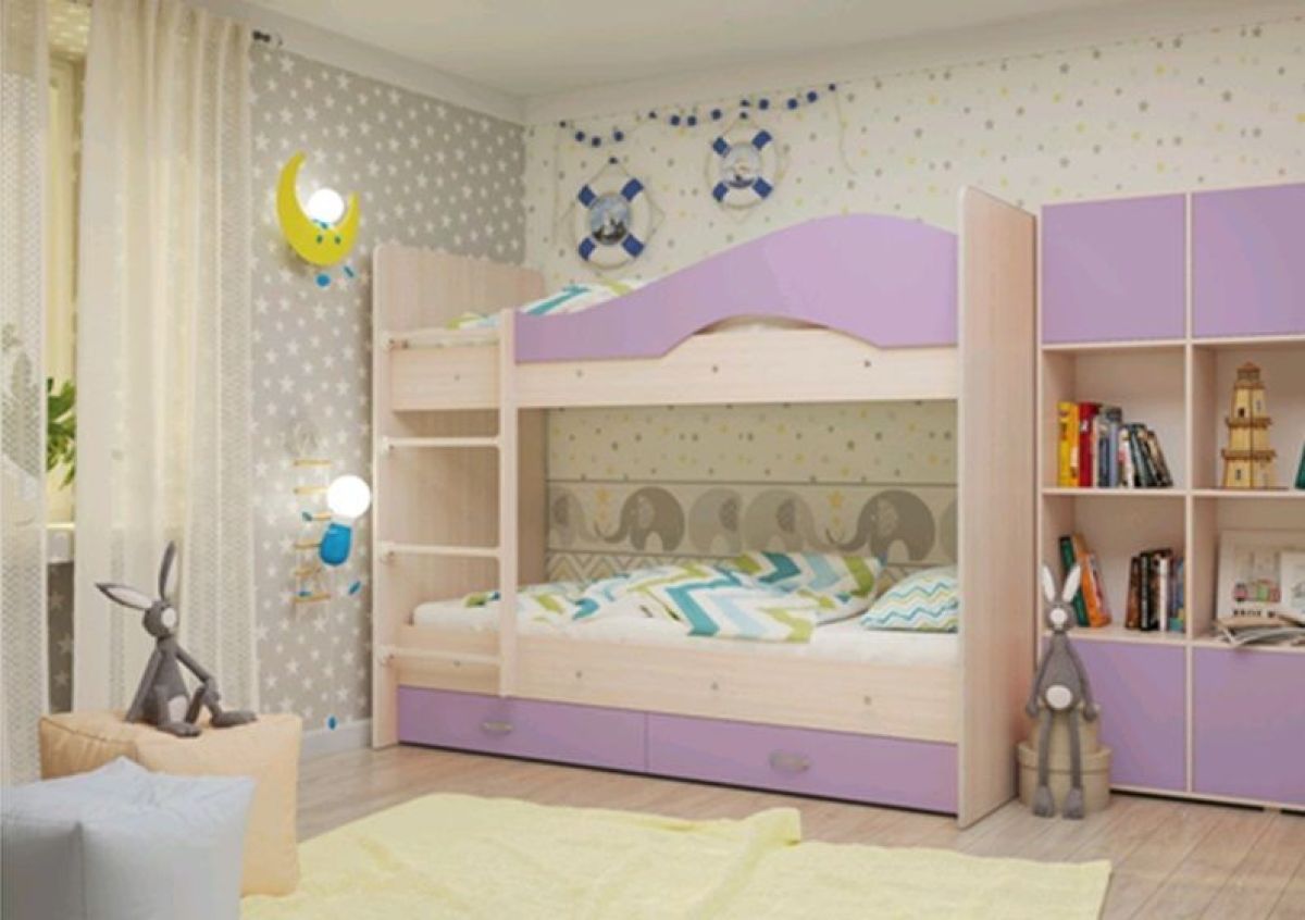 Кровать 2-х ярусная Мая + ящики + шкаф (800*1900) | фото 8