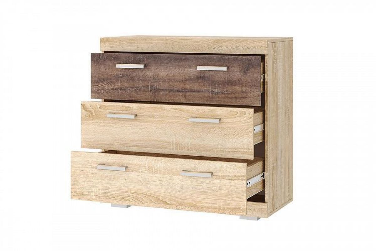 СОНАТА КС-900 Комод 3ящ. (дуб сонома/дуб сакраменто) | фото 2