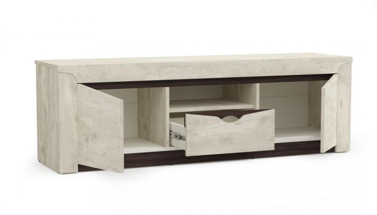 Тумба для ТВ 33.17 "Лючия" (бетон пайн белый / венге / белый) | фото 2
