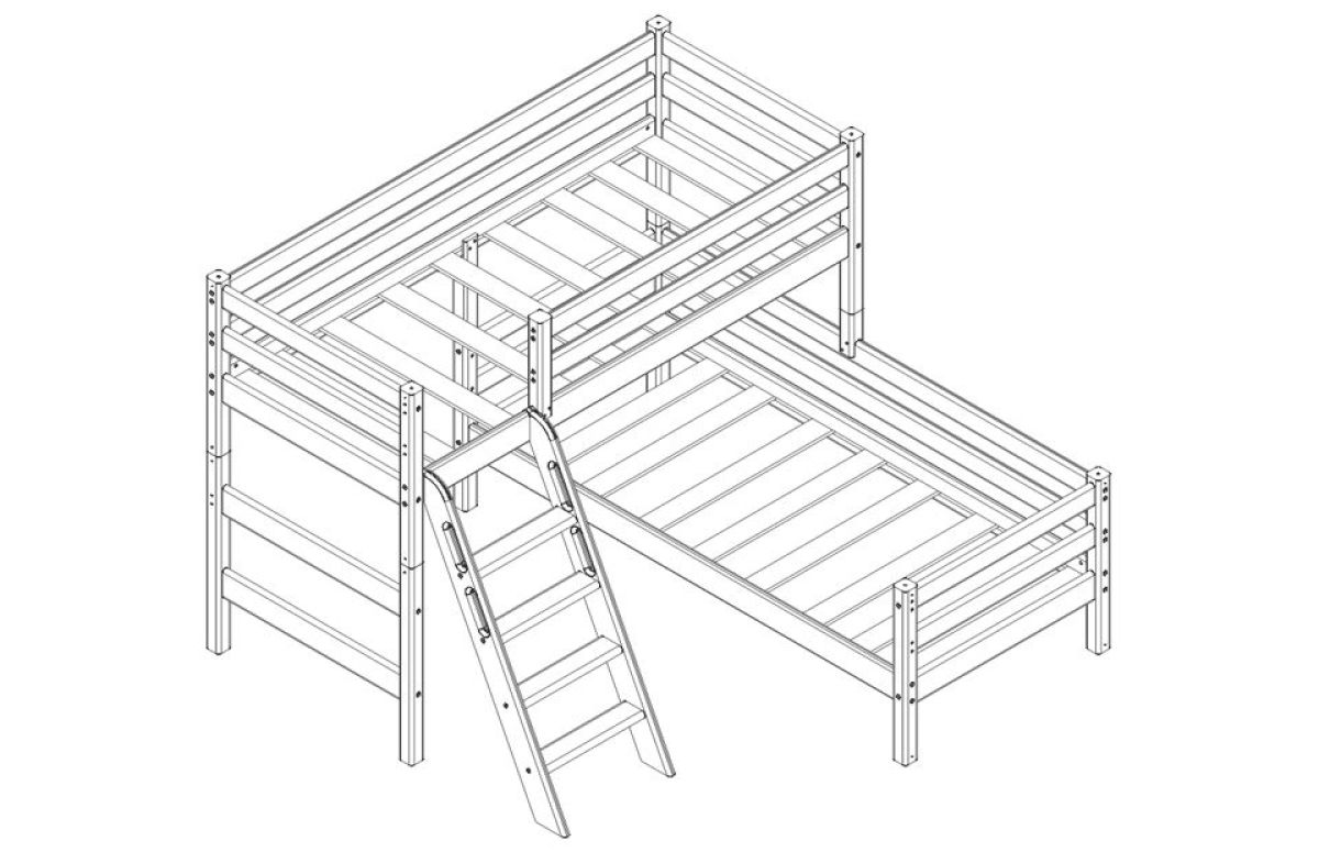 Кровать угловая с наклонной лестницей Соня (Вариант 8) | фото 3