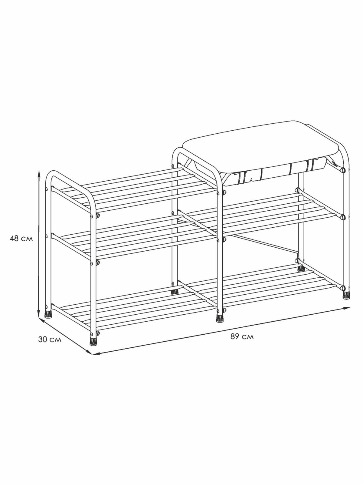 ПДОА33СЯ Б Подставка для обуви "Альфа 33" с сиденьем и ящиком Белый | фото 2