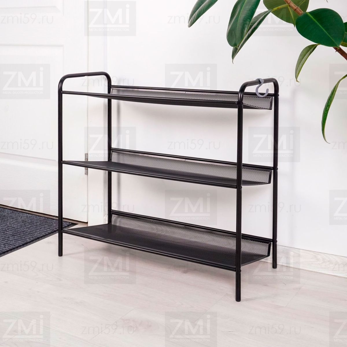 ПДО Ж23 Ч Подставка для обуви 3-х полочная "Женева 23" Черный | фото 4